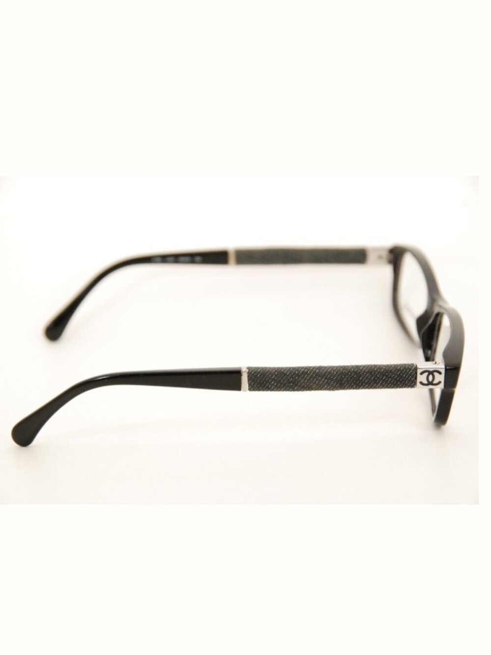 CHANEL 3193 Eyeglasses Black Denim CC Logo 53mm Rectangular Optical Frames Italy - Picture 8 of 12